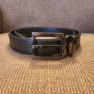 Tumi CFX Carbon Fiber Black Leather Belt - 33"